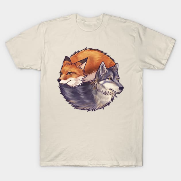 Fox and Wolf T-Shirt by KucingKecil